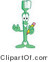 Vector Illustration of a Cartoon Toothbrush Mascot Holding a Pencil by Mascot Junction