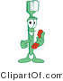 Vector Illustration of a Cartoon Toothbrush Mascot Holding a Phone by Toons4Biz