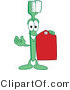 Vector Illustration of a Cartoon Toothbrush Mascot Holding a Price Tag by Mascot Junction