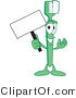 Vector Illustration of a Cartoon Toothbrush Mascot Holding a Small Blank Sign by Toons4Biz