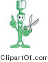 Vector Illustration of a Cartoon Toothbrush Mascot Holding Scissors by Mascot Junction