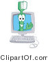 Vector Illustration of a Cartoon Toothbrush Mascot in a Computer by Toons4Biz
