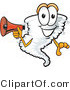 Vector Illustration of a Cartoon Tornado Mascot Holding a Red Bullhorn Megaphone by Mascot Junction