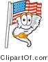 Vector Illustration of a Cartoon Tornado Mascot Pledging Allegiance to an American Flag by Toons4Biz