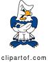 Vector Illustration of a Cartoon Tough Seahawk Mascot with Folded Arms by Toons4Biz
