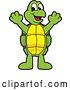 Vector Illustration of a Cartoon Turtle Mascot Cheering by Toons4Biz