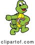 Vector Illustration of a Cartoon Turtle Mascot Playing Football by Mascot Junction