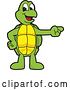 Vector Illustration of a Cartoon Turtle Mascot Pointing to the Right by Mascot Junction