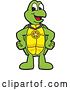 Vector Illustration of a Cartoon Turtle Mascot Wearing a Medal by Mascot Junction