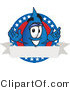 Vector Illustration of a Cartoon Water Drop Mascot on an American Themed Logo by Mascot Junction