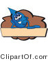 Vector Illustration of a Cartoon Water Drop Mascot Reclining on a Blank Tan and Brown Label by Mascot Junction