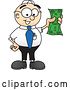 Vector Illustration of a Cartoon White Businessman Nerd Mascot Holding a Dollar Bill by Mascot Junction