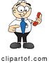 Vector Illustration of a Cartoon White Businessman Nerd Mascot Holding a Telephone by Mascot Junction