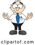 Vector Illustration of a Cartoon White Businessman Nerd Mascot Standing with His Arms out by Mascot Junction