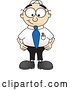 Vector Illustration of a Cartoon White Businessman Nerd Mascot Standing with His Hands on His Hips by Toons4Biz