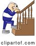 Vector Illustration of a Cartoon White Male Senior Citizen Mascot Climbing Stairs by Toons4Biz