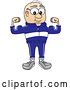 Vector Illustration of a Cartoon White Male Senior Citizen Mascot Flexing by Toons4Biz