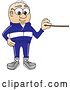Vector Illustration of a Cartoon White Male Senior Citizen Mascot Holding a Pointer by Mascot Junction