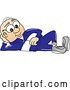 Vector Illustration of a Cartoon White Male Senior Citizen Mascot Reclined by Mascot Junction