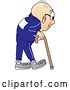 Vector Illustration of a Cartoon White Male Senior Citizen Mascot Using a Cane by Toons4Biz