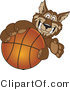 Vector Illustration of a Cartoon Wolf Mascot Grabbing a Basketball by Mascot Junction