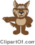 Vector Illustration of a Cartoon Wolf Mascot Pointing Left by Mascot Junction