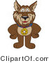 Vector Illustration of a Cartoon Wolf Mascot Wearing a Medal by Mascot Junction