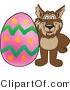 Vector Illustration of a Cartoon Wolf Mascot with an Easter Egg by Mascot Junction