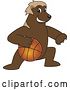 Vector Illustration of a Cartoon Wolverine Mascot Dribbling a Basketball by Mascot Junction
