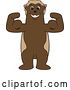 Vector Illustration of a Cartoon Wolverine Mascot Flexing His Muscles by Mascot Junction