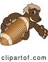 Vector Illustration of a Cartoon Wolverine Mascot Grabbing a Football by Mascot Junction