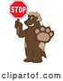 Vector Illustration of a Cartoon Wolverine Mascot Holding a Stop Sign by Mascot Junction