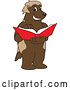 Vector Illustration of a Cartoon Wolverine Mascot Reading a Book by Toons4Biz