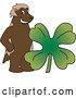 Vector Illustration of a Cartoon Wolverine Mascot with a St Patricks Day Clover by Mascot Junction