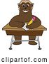 Vector Illustration of a Cartoon Wolverine Mascot Writing at a Desk by Mascot Junction