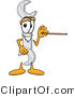 Vector Illustration of a Cartoon Wrench Mascot Holding a Pointer Stick by Mascot Junction