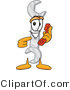 Vector Illustration of a Cartoon Wrench Mascot Holding a Telephone by Mascot Junction