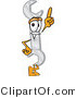Vector Illustration of a Cartoon Wrench Mascot Pointing Upwards by Mascot Junction