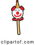 Vector Illustration of a Clown Cake Pop by Mascot Junction