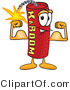 Vector Illustration of a Dynamite Stick Mascot Flexing His Arm Muscles by Mascot Junction
