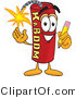 Vector Illustration of a Dynamite Stick Mascot Holding a Pencil by Mascot Junction
