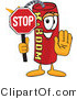 Vector Illustration of a Dynamite Stick Mascot Holding a Stop Sign by Mascot Junction