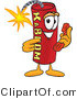 Vector Illustration of a Dynamite Stick Mascot Holding a Telephone by Mascot Junction