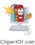 Vector Illustration of a Dynamite Stick Mascot on a Computer Screen by Mascot Junction