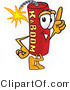 Vector Illustration of a Dynamite Stick Mascot Pointing Upwards by Mascot Junction