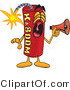 Vector Illustration of a Dynamite Stick Mascot Screaming into a Megaphone by Mascot Junction