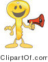 Vector Illustration of a Gold Cartoon Key Mascot Holding a Megaphone by Mascot Junction