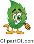Vector Illustration of a Green Leaf Mascot Looking Through a Magnifying Glass by Toons4Biz