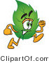 Vector Illustration of a Green Leaf Mascot Running by Toons4Biz