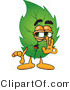 Vector Illustration of a Green Leaf Mascot Whispering and Gossiping by Mascot Junction